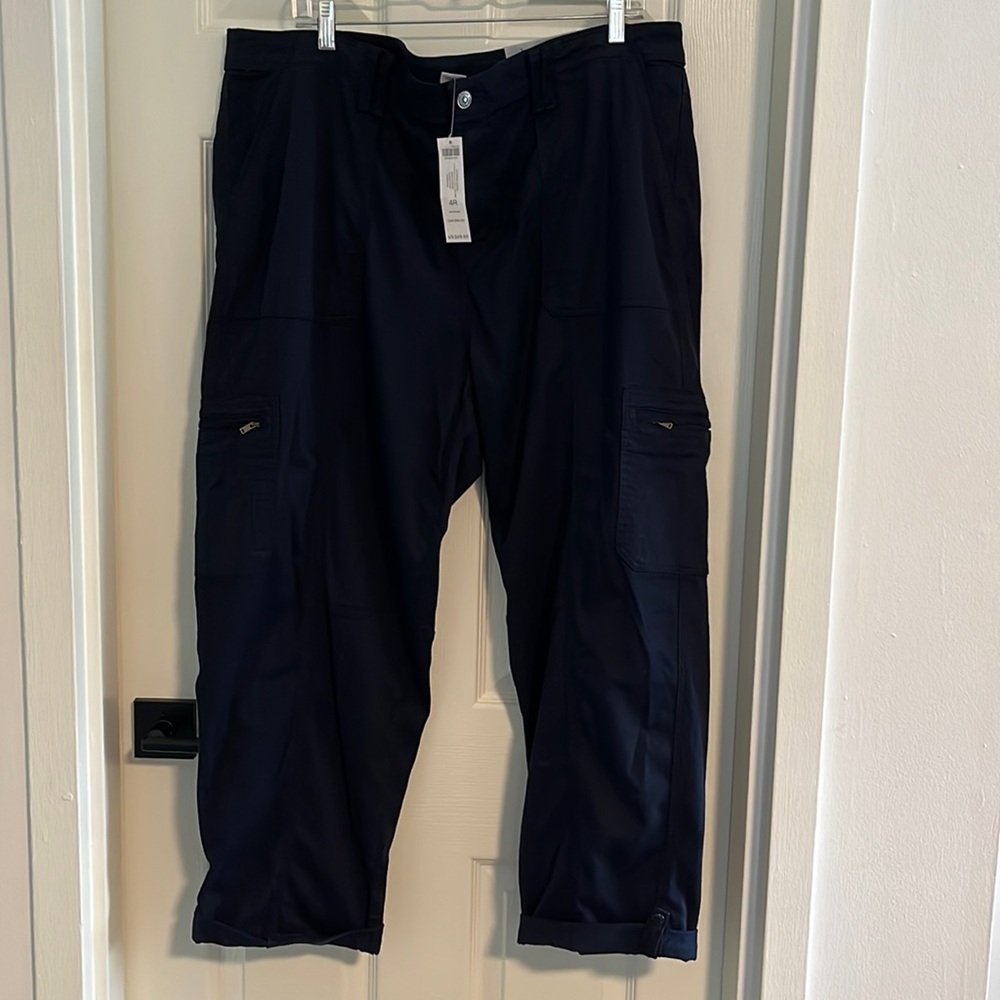 NWT Chico’s size 4R casual straight leg pants navy blue